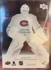 2025-26 Upper Deck Extended Series Young Guns CLEAR CUT JACOB FOWLER