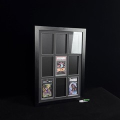 9 Slabs Graded Card Display Frame For PSA, CGC, and TAG Slabs Wall-Mount Case