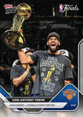KARL-ANTHONY TOWNS 2025-26 NBA Topps NOW #342 Finals New York Knicks PRESALE