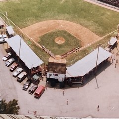 Vintage Baseball Diamond National Anthem Aerial Snapshot Color 3.5 X 5 In