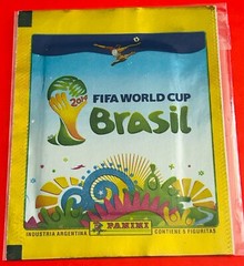 Panini Brazil 2014 World Cup Sealed Sticker Packet Pack ARGENTINA Metallic Gold