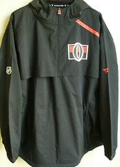 Men’s Fanatics Ottawa Senators Hockey 1/4-Zip Hooded Jacket L NEW