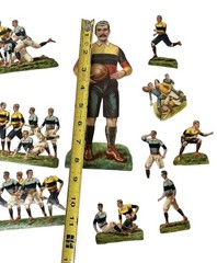 Lot of 23 Antique 1890’s Victorian Rugby Football Diecut Scrapbook Album Scraps