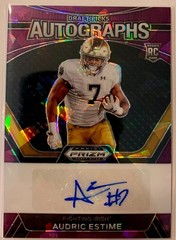 2024 Panini Prizm Draft Picks Audric Estime Draft Picks Auto Purple Ice /99