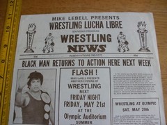 1982 Wrestling poster/program Olympic Auditorium Black Gordman Lucha Libre