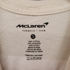 McLaren Formula 1 Team T Shirt Mens Small Beige Racing Motor Sport Crew Neck Tee