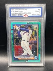 2024 BOWMAN CHROME YORDAN ALVAREZ GREEN MOJO REFRACTOR /299 #48 PCG 10 GEM MT