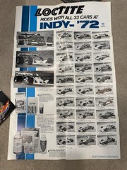 Loctite Vintage Auto Racing Poster Indy ’72 Indianapolis 500 All 33 Cars