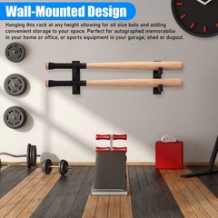 2PCS Double Deck Baseball Bat Display Wall Mount Rack, Horizontal Hanger with…
