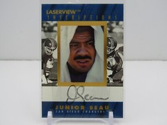 JUNIOR SEAU 1996 PINNACLE LASERVIEW INSCRIPTIONS AUTOGRAPH AUTO! #1611/3000!