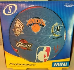 NBA Spalding Performance Red & Blue Team Logo 7″ Mini Basketball- Knicks, etc.