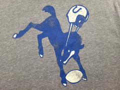 Indianapolis Colts T-shirt Mens Medium Gray Blue Adult Retro Casual Athletic Tee