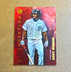 Topps 2021 Bowman Inception Inception Point Riley Greene RC Red Foil /5 #16