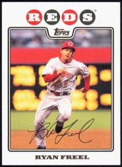 2008 Topps #648 Ryan Freel Cincinnati Reds FACSIMILE AUTO Baseball Card