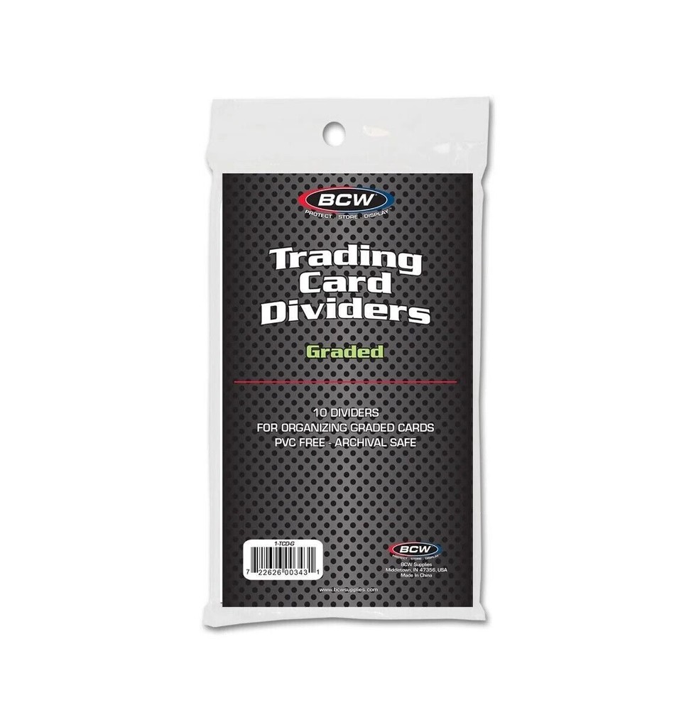 (50) BCW Graded Trading Card Dividers Lot of 5 Packs Use With PSA, BGS, SGC, CSG