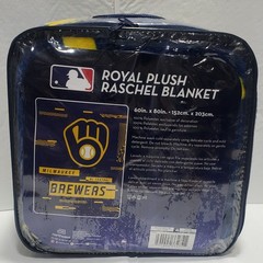 Milwaukee Brewers 60″ by 80″ Plush Twin Size Digitize Raschel Blanket-MLB