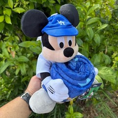 Disney Mickey Mouse Los Angeles Dodgers Stuffed Plush Doll Throw Blanket Gift
