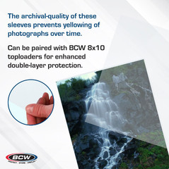 BCW (New) 1ct – 8 X 10 Top Loader & Soft Sleeve – For Vintage Photos & Prints