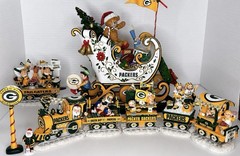 Danbury Mint 2001 Green Bay Packers Christmas Express Train Set 5 Pc NFL Rare