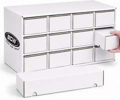 Trading Card Storage Unit with 12 Boxes | Holds 9600 Cards