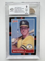 1988 Donruss Mark McGwire Game Used Bat #256 BGS BCCG 9 Near Mint Oakland A’s