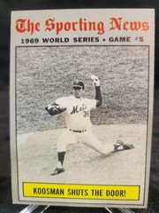 1970 Topps #309 The Sporting News WS Game #5 Koosman Shuts the Door VG