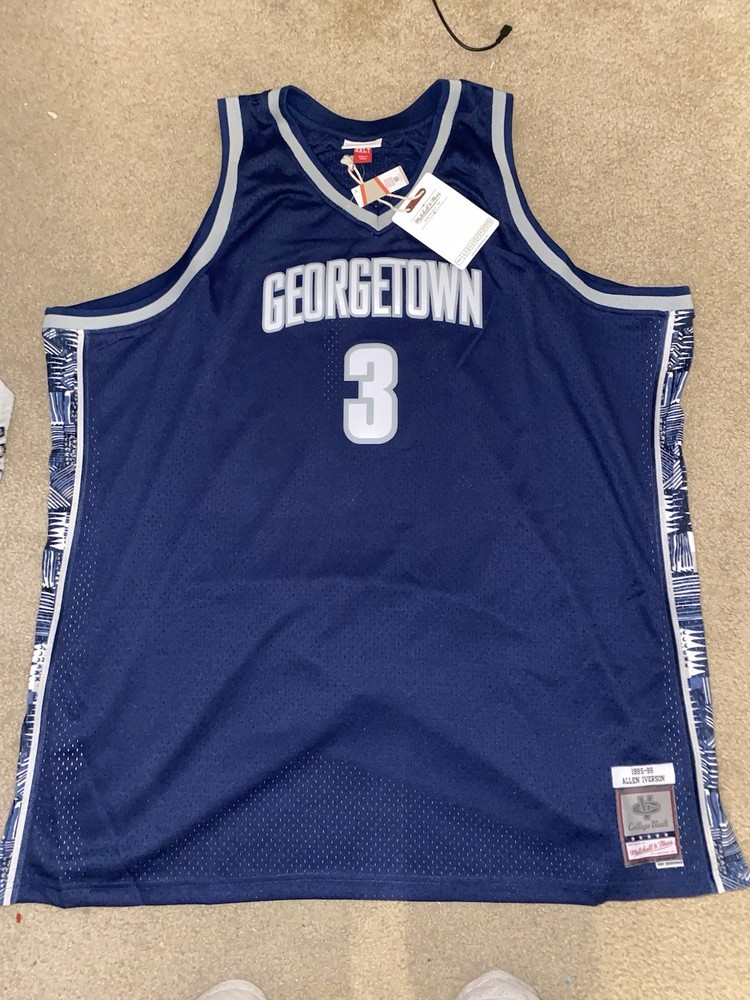NWT Mitchell & Ness 1995-96 Georgetown Hoyas Allen Iverson HWC Jersey 4XLT
