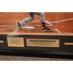 Gunnar Henderson Framed Picture 1st Career Home Run 24×20 Autograph+Name Plaques