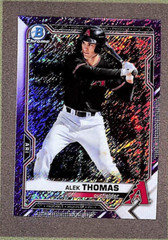 2021 Bowman Chrome #BCP-159 Alek Thomas RC Purple Shimmer Refractor SP /250