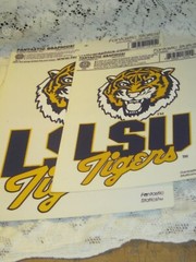 LOUISIANA STATE UNIVERSITY LARGE SIZE HEAD AND LSU TIGERS CLEAR STATIC CLING NEW