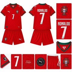 Portugal Soccer Jersey Shorts Set #7 Red Adult Football Kit M L XL XXL
