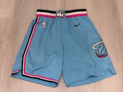 Men’s Nike NBA Miami Heat City Edition Basketball Shorts – Blue/Pink – Size 34