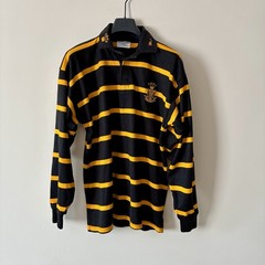 Vintage CRFU Cornwall Rugby Shirt Long Sleeve Black Gold Jersey 42-44 Large 90s