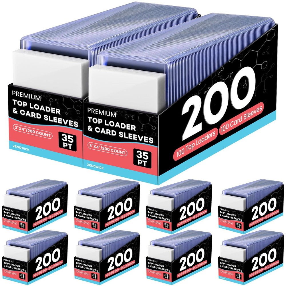 2000 Card Sleeves Top Loaders for Cards, 3″ x 4″ Hard Plastic Toploaders, Bas…