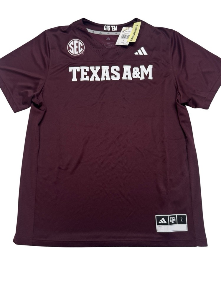 Adidas Texas A&M Aggies Maroon Football Jersey BLANK Stitched Men Size Large