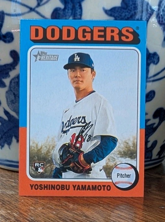 Yoshinobu Yamamoto 2024 Topps Heritage High Number Rookie Card – Near Mint/Mint