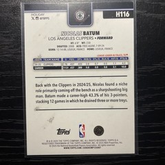 2025-26 Topps Holiday Light Blue and White Glitter Nicolas Batum #H116 – LAC