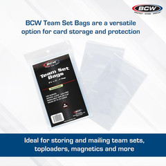BCW Resealable Team Set Bags – 1000 Count | Holds 35 Loose Cards or 5 Standard 3