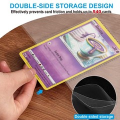 ABLY 540 Pockets Double-Sided Trading Card Pages Sleeves 2.6″ x 3.6″, Silver