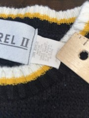 Vintage Pittsburgh Steelers Knit Sweater Barrel ll Pullover Black XL Retro NFL