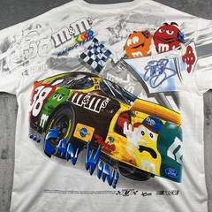 Vintage Chase Elliott Sadler Shirt Mens L Candyman M&M All Over Print Nascar AOP