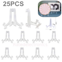 25PCS Trading Card Stands Durable Display Cards Coins Picture Object Holder 3″