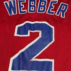 Vintage Chris Webber Washington Bullets Champion Jersey 48 XL Michigan Fab 5 USA