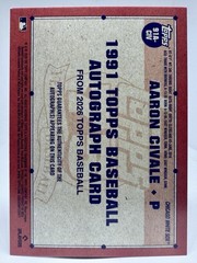 Aaron Civale 91A-CIV 2026 Topps 1991 35th Anniversary Real One On Card Autograph