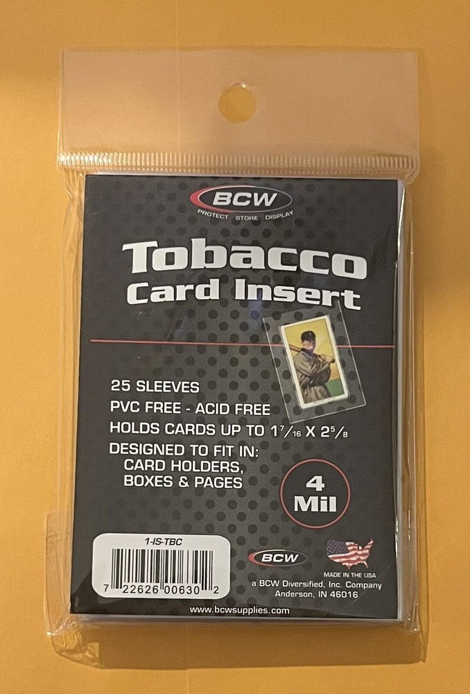 BCW TOBACCO CARD INSERT SLEEVES X5 Per Order **NOT A Full 25 Pack**