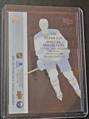 2021-22 UD #230 MATTIAS SAMUELSSON YOUNG GUNS CLEAR CUT BUFFALO SABRES ROOKIE