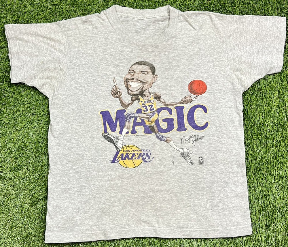 Salem Sportswear Magic Johnson Lakers NBA Caricature T-Shirt Men’s XL Vintage