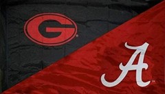 Georgia Bulldogs & Alabama Crimson Tide Flag 3x5ft W/ Grommets house divided