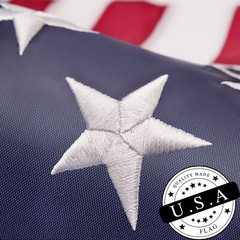 QLASH Large Embroidered US Flag 4×6 Ft Quality Made USA Flag Durable Heavy Duty