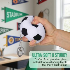 Soccer Keychain Plush Backpack Charms for Adults, 2pcs Mini Soccer Ball Keych…